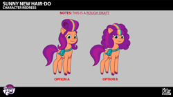 Size: 2844x1602 | Tagged: safe, imported from derpibooru, sunny starscout, earth pony, pony, leak, spoiler:g5, spoiler:my little pony: tell your tale, spoiler:tyts02e32, .ai available, .psd available, alternate hairstyle, colored, concept art, female, g5, lil critter workshop, magic mirror (episode), mare, my little pony logo, my little pony: tell your tale, solo, vector