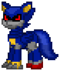 Size: 624x736 | Tagged: safe, imported from derpibooru, pegasus, pony, robot, robot pony, pony town, digital art, metal sonic, pixel art, red eyes, solo, sonic the hedgehog (series)