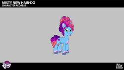 Size: 2844x1602 | Tagged: safe, imported from derpibooru, pony, unicorn, leak, spoiler:g5, spoiler:my little pony: tell your tale, spoiler:tyts02e32, blue coat, coat markings, curls, curly mane, curly tail, female, g5, gradient mane, green eyes, horn, lil critter workshop, magic mirror (episode), mare, misty brightdawn, my little pony: tell your tale, rebirth misty, socks (coat markings), tail, unshorn fetlocks