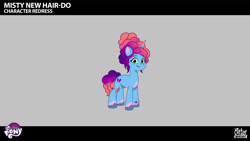 Size: 2844x1602 | Tagged: safe, imported from derpibooru, pony, unicorn, leak, spoiler:g5, spoiler:my little pony: tell your tale, spoiler:tyts02e32, blue coat, coat markings, curls, curly mane, curly tail, female, g5, gradient mane, green eyes, horn, lil critter workshop, magic mirror (episode), mare, misty brightdawn, my little pony: tell your tale, rebirth misty, socks (coat markings), tail, unshorn fetlocks