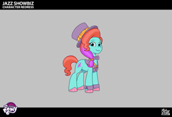 Size: 2330x1591 | Tagged: safe, imported from derpibooru, earth pony, pony, leak, spoiler:g5, spoiler:my little pony: tell your tale, spoiler:tyts02e32, bowtie, clothes, cyan eyes, female, g5, gradient mane, hat, jazz hooves, lil critter workshop, looking at you, magic mirror (episode), mare, my little pony: tell your tale, pink hooves, smiling, smiling at you, unshorn fetlocks, vest