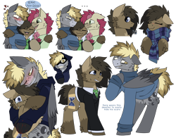 Size: 2800x2200 | Tagged: safe, artist:pegacousinceles, imported from derpibooru, derpy hooves, doctor whooves, roseluck, time turner, au:something wrong in equestria, blood, doctorderpy, dopey hooves, dopeytoress, female, male, rule 63, shipping, straight, the doctoress, yandere