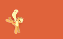 Size: 3200x2000 | Tagged: safe, artist:kathepart, imported from derpibooru, applejack, hat, lineless, orange background, simple background, solo, wallpaper