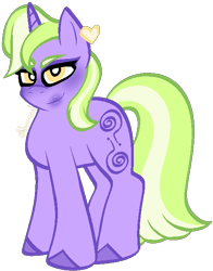 Size: 513x654 | Tagged: safe, artist:kharmacal, imported from derpibooru, oc, oc only, oc:spiral swirl, pony, unicorn, ear piercing, earring, eyeshadow, horn, jewelry, lipstick, looking at you, makeup, piercing, simple background, solo, transparent background, two toned hair, unshorn fetlocks