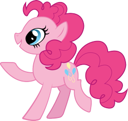 Size: 633x598 | Tagged: safe, artist:awesomebrony, pinkie pie, earth pony, pony, .svg available, female, mare, open mouth, raised hoof, simple background, solo, transparent background, vector