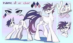 Size: 4435x2609 | Tagged: safe, artist:chamommile, imported from derpibooru, pony, any gender, any race, any species, commission, cute, full body, looking at you, reference, reference sheet, smiling, smiling at you, solo, your character here