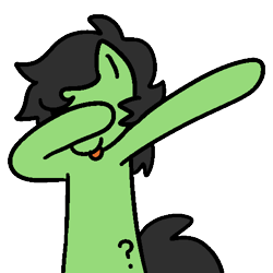 Size: 500x500 | Tagged: safe, artist:vodkamewtwoni, imported from derpibooru, oc, oc only, oc:censy, oc:filly anon, earth pony, pony, dab, emote, female, filly, mare