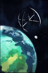 Size: 952x1456 | Tagged: safe, artist:alientsdev, imported from derpibooru, comic:alien: twilight signing off, equus, no pony, planet, scenery, space, space station