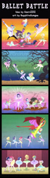 Size: 2000x7000 | Tagged: safe, artist:sapphiregamgee, imported from derpibooru, applejack, fluttershy, pinkie pie, rainbow dash, rarity, sci-twi, twilight sparkle, alicorn, dragon, original species, equestria girls, ballerina, ballet, bare shoulders, clothes, comic, commission, humane five, humane six, magic, magic aura, original art, sleeveless, the nutcracker, tutu, twilight sparkle (alicorn)