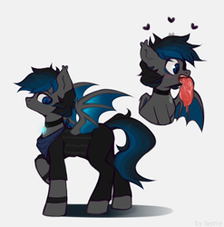 Size: 2750x2780 | Tagged: safe, artist:anazeml, artist:laymy, imported from derpibooru, oc, oc only, bat pony, pony, food, meat, ponies eating meat, solo