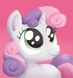 Size: 1881x2000 | Tagged: safe, artist:shychamomile, imported from derpibooru, sweetie belle, pony, unicorn, cute, diasweetes, female, filly, foal, horn, simple background, smiling, solo