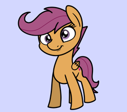 Size: 2048x1800 | Tagged: safe, artist:ewoudcponies, imported from derpibooru, scootaloo, pegasus, pony, looking at you, purple background, simple background, smiling, smiling at you, solo