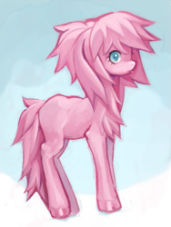 Size: 579x770 | Tagged: safe, artist:calmstate2, imported from derpibooru, oc, oc only, oc:fluffle puff, earth pony, pony, female, mare, solo, tongue out