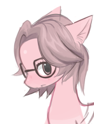 Size: 359x471 | Tagged: safe, artist:calmstate2, imported from derpibooru, pony, bust, fear and hunger 2, female, glasses, mare, olivia haas (fear and hunger), ponified, simple background, solo, white background