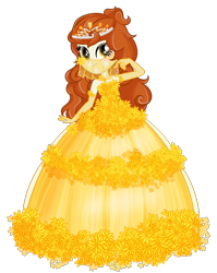 Size: 1900x2388 | Tagged: safe, artist:ouneng水煮鱼, artist:rainshadow, imported from derpibooru, autumn blaze, human, equestria girls, beautiful, clothes, commission, crown, dress, equestria girls-ified, female, gloves, gown, jewelry, princess, princess costume, regalia, simple background, sleeveless, strapless, transparent background