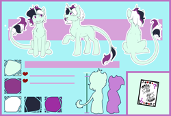 Size: 2800x1900 | Tagged: safe, artist:glumarkoj, imported from derpibooru, twilight sparkle, oc, oc only, pony, unicorn, chest fluff, color palette, commission, horn, leonine tail, oc name needed, purple eyes, reference sheet, sitting, size comparison, solo, tail, unicorn twilight