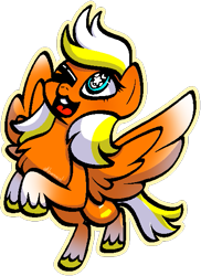 Size: 429x589 | Tagged: safe, artist:kharmacal, imported from derpibooru, oc, oc only, oc:candy corn, pegasus, pony, :3, colored wings, flying, leg gradient, old art, simple background, solo, transparent background, two toned hair, two toned wings, unshorn fetlocks, wings