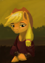 Size: 827x1169 | Tagged: safe, artist:thekramer, imported from derpibooru, applejack, mona lisa, old art