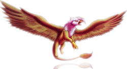 Size: 1247x682 | Tagged: safe, artist:xeshaire, imported from twibooru, gilda, griffon, angry, beak, flying, image, open beak, open mouth, png, simple background, solo, spread wings, white background, wings