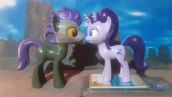 Size: 4608x2592 | Tagged: safe, imported from derpibooru, starlight glimmer, oc, oc:shuffle, earth pony, unicorn, customized toy, earth pony oc, female, figurine, horn, irl, male, photo, toy