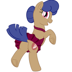 Size: 2000x2000 | Tagged: safe, artist:mariculture, oc, oc only, oc:dancer do, earth pony, pony, clothes, dock, dress, female, looking at you, looking back, looking back at you, mare, open mouth, open-back dress, raised tail, simple background, skirt, solo, tail, transparent background, underhoof