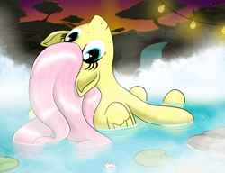 Size: 2520x1931 | Tagged: safe, artist:eels, imported from derpibooru, fluttershy, pegasus, pony, looking at you, water