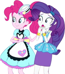 Size: 2209x2520 | Tagged: safe, edit, edited screencap, editor:mrtoonlover83, imported from derpibooru, screencap, pinkie pie, rarity, human, equestria girls, background removed, female, not a vector, server pinkie pie