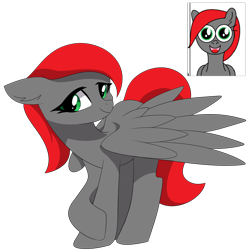 Size: 2000x2000 | Tagged: safe, oc:nawni, pegasus, pony, con mascot, female, mare, marecon, solo, spread wings, wings