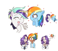 Size: 2003x1759 | Tagged: safe, artist:fluttereinites, imported from derpibooru, rainbow dash, rarity, human, pony, alternate hairstyle, female, humanized, lesbian, punk, raridash, raripunk, shipping, thought bubble