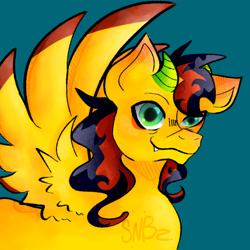 Size: 540x540 | Tagged: safe, artist:skullznbirdz, imported from derpibooru, oc, oc only, hybrid, pegasus, league of legends, mlpsona, mysona, persona, solo, sona