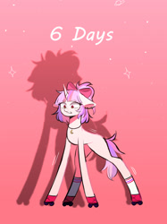 Size: 1572x2098 | Tagged: safe, artist:yokonette, imported from derpibooru, oc, oc:yoko, pony, unicorn, bow, countdown, floppy ears, hair bow, horn, long legs, roller skates, skates, solo, thin, unicorn oc