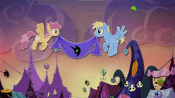 Size: 1366x768 | Tagged: safe, imported from derpibooru, screencap, cerulean skies, dizzy twister, orange swirl, pony, scare master, baby flurry heart's heartfelt scrapbook, my little pony