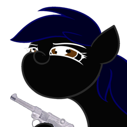 Size: 1280x1280 | Tagged: artist needed, safe, imported from derpibooru, pony, gun, handgun, pistol, simple background, solo, transparent background, weapon