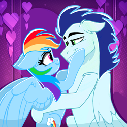 Size: 2000x2000 | Tagged: safe, imported from derpibooru, rainbow dash, soarin', pegasus, pony, female, hearts and hooves day, holiday, male, mare, shipping, soarindash, stallion, straight, valentine's day