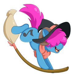 Size: 2494x2588 | Tagged: safe, artist:luximus17, imported from derpibooru, oc, oc only, oc:bliss, oc:puffy bliss, earth pony, pony, broom, clothes, commission, costume, cute, flying, goat horns, hair over eyes, halloween, halloween costume, hat, holiday, horns, male, scarf, simple background, smiling, solo, transparent background, witch hat, ych result, your character here