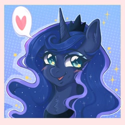 Size: 1600x1600 | Tagged: safe, artist:faelitha, imported from derpibooru, princess luna, alicorn, pony, icon, procreate app, solo, stars