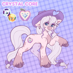 Size: 2048x2048 | Tagged: safe, artist:pinxpony, imported from derpibooru, oc, oc only, oc:crystal core, earth pony, pony, earth pony oc, fusion, fusion:applejack, fusion:rarity