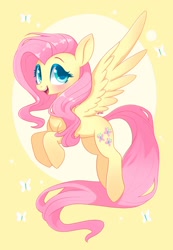 Size: 1384x2000 | Tagged: safe, artist:yangere, imported from derpibooru, fluttershy, pegasus, female, flying, full body, simple background, spread wings, wings