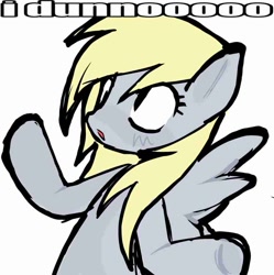 Size: 875x877 | Tagged: safe, artist:poniesinmyhead, imported from derpibooru, derpy hooves, pegasus, pony, bust, clueless, female, i dunno, mare, shrug, solo