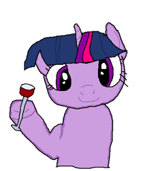 Size: 374x451 | Tagged: safe, artist:rapehorses, imported from derpibooru, twilight sparkle, pony, 1000 hours in ms paint, alcohol, champagne, champagne glass, drink, gentlecolt, glass, hat, meme, ms paint, simple background, smug, white background, wine, wine glass, wojak