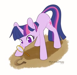 Size: 1270x1240 | Tagged: safe, artist:sion, imported from derpibooru, twilight sparkle, unicorn, horn, magnifying glass