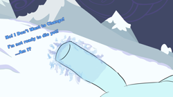 Size: 3162x1779 | Tagged: safe, artist:the skylar, imported from derpibooru, oc, oc:the skylar, earth pony, blue glow, glowing, hooves, injured, mountain, mountain range, night, regeneration, sad, snow