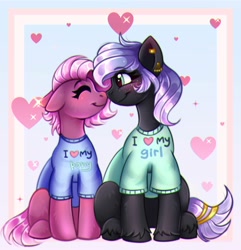 Size: 1926x2000 | Tagged: safe, artist:pozya1007, imported from derpibooru, oc, oc only, earth pony, pony, boop, commission, duo, heart, noseboop, unshorn fetlocks, ych result