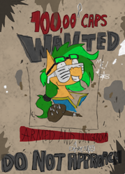 Size: 648x907 | Tagged: safe, artist:homicidal doktor, imported from derpibooru, oc, oc:atom smasher, pegasus, fallout equestria, fallout equestria:duck and cover!, solo, wanted poster