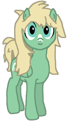 Size: 358x655 | Tagged: safe, artist:lrg!!, imported from derpibooru, oc, oc only, oc:everglade, pegasus, pony, blonde, green, looking at you, male, messy mane, pegasus oc, simple background, smiling, solo, stallion, transparent background, wings