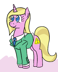 Size: 551x680 | Tagged: safe, artist:jargon scott, imported from derpibooru, oc, oc only, oc:limit state, pony, unicorn, clothes, female, horn, mare, necktie, smiling, solo, tail, unicorn oc