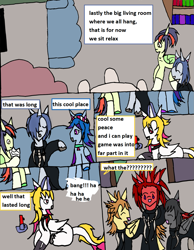 Size: 1249x1613 | Tagged: safe, artist:ask-luciavampire, imported from derpibooru, oc, oc:axel, pegasus, pony, undead, unicorn, vampire, vampony, comic, comic page, horn, kingdom hearts, organization xiii, roxas, tumblr, xion, zexion