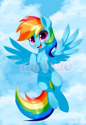 Size: 1373x2000 | Tagged: safe, artist:yangere, imported from derpibooru, rainbow dash, pegasus, female, flying, solo, solo female, wings