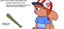 Size: 1205x556 | Tagged: safe, artist:ar497, imported from derpibooru, danny williams, android, robot, rodent, squirrel, 1000 hours in ms paint, autobot, baseball bat, baseball cap, cap, child, clone, digital, g1, hat, hero, male, reference sheet, transformers, weapon, young