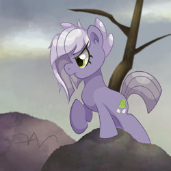 Size: 1672x1672 | Tagged: safe, artist:swasfews, imported from derpibooru, limestone pie, earth pony, pony, glare, outdoors, solo, tree